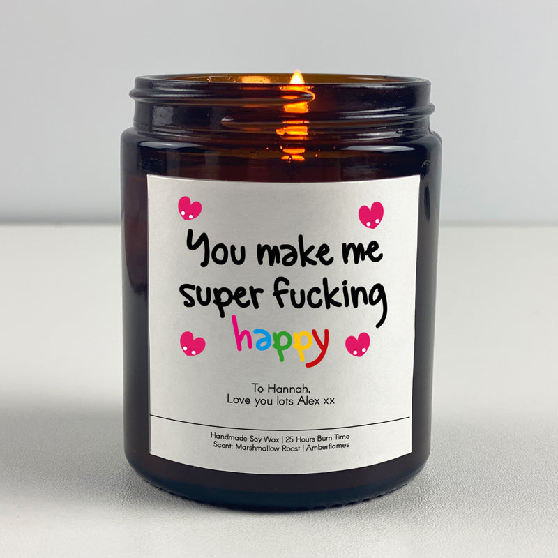 Anniversary Candle Gift - You make me super fucking happy