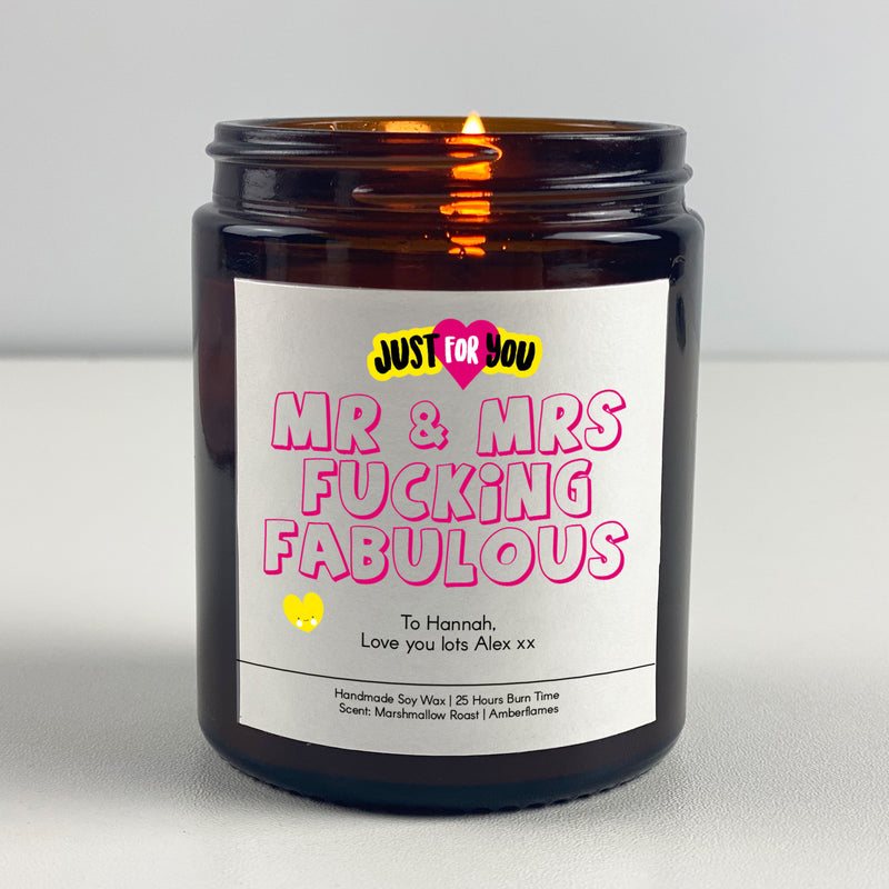 Anniversary Candle Gift - Mr & Mrs Fucking Fabulous