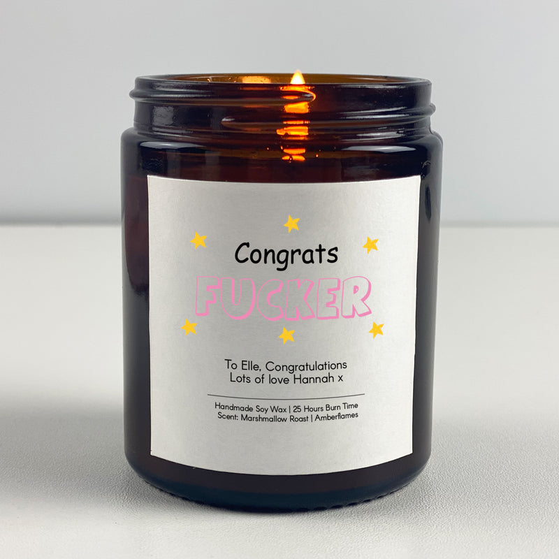 Congratulations Candle Gift - Congrats fucker