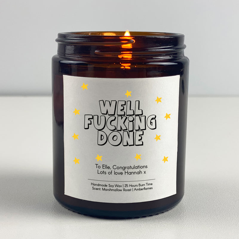 Congratulations Candle Gift - Well fucking done