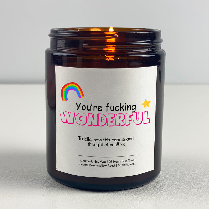 Motivational Candle Gift - You're fucking wonderful